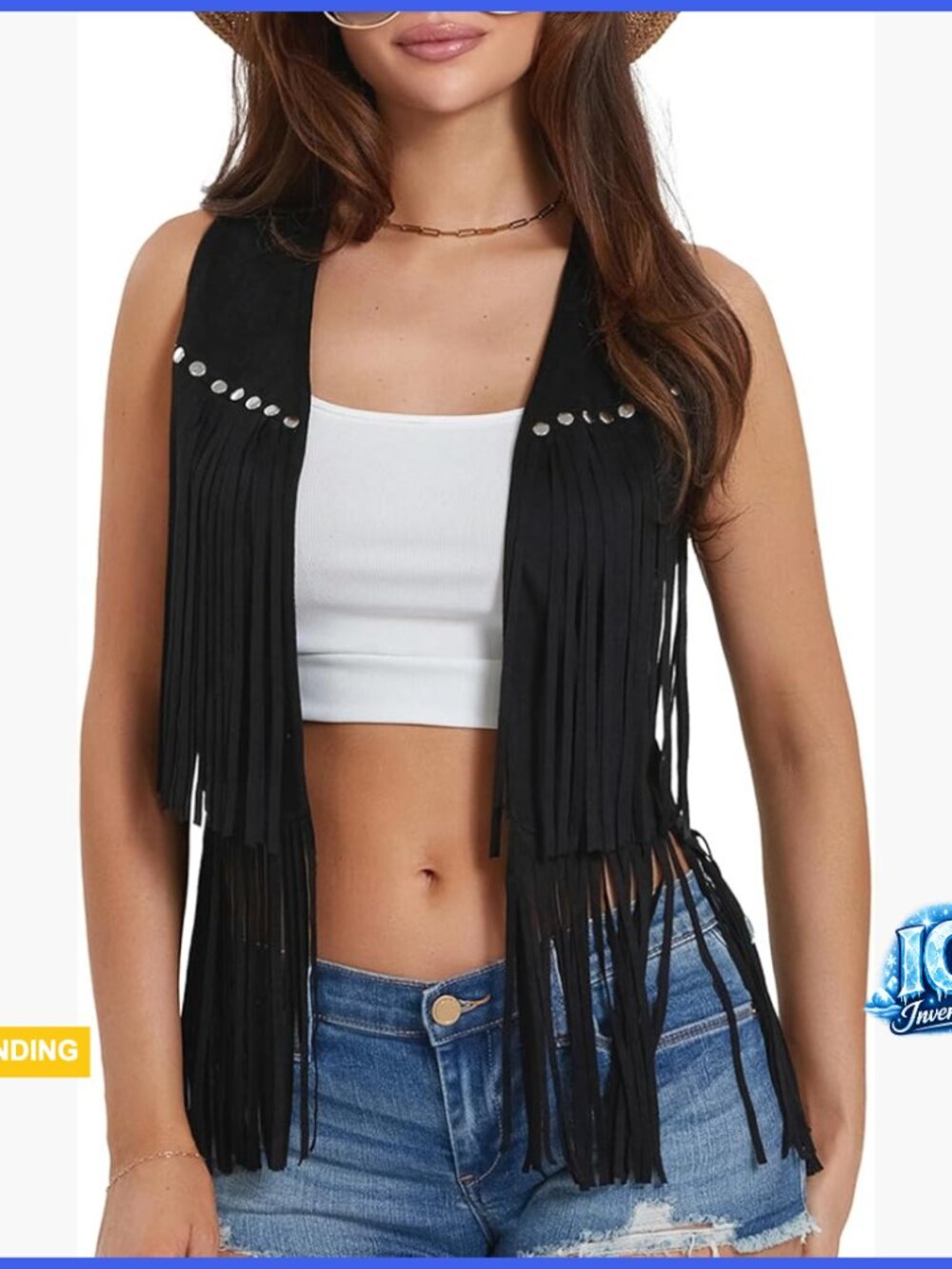 Polyester Fringe Vest Sleeveless Open Front Tassel Cardigan Western